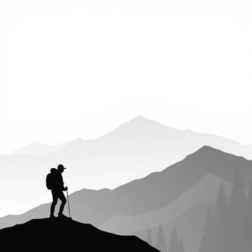 WanderWise logo silhouette of a mountain range and hiker.